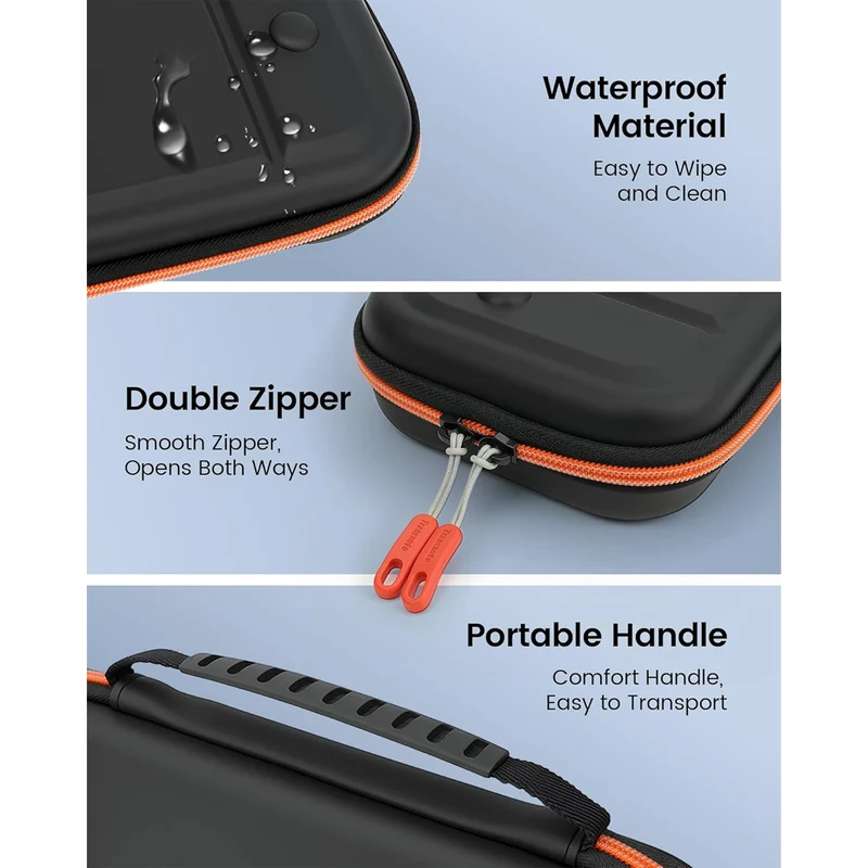 Transnovo Cross-grain PU leather Travel Carrying Case for Nintendo Switch 2 (Black) (NS2-CC07-1)