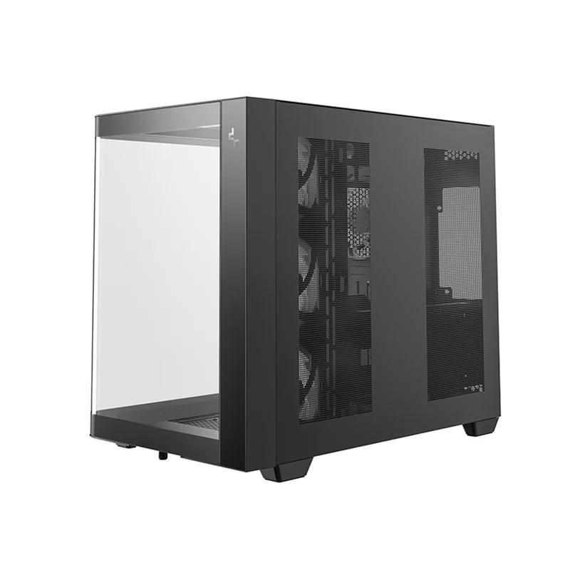 DeepCool CG530U 4F Panoramic Curved Glass Dual Chamber ATX PC Case (Black, White)