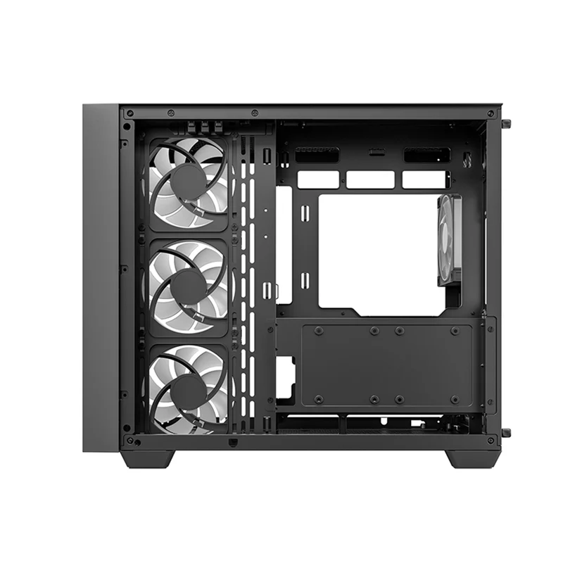 DeepCool CG530U 4F Panoramic Curved Glass Dual Chamber ATX PC Case (Black, White)