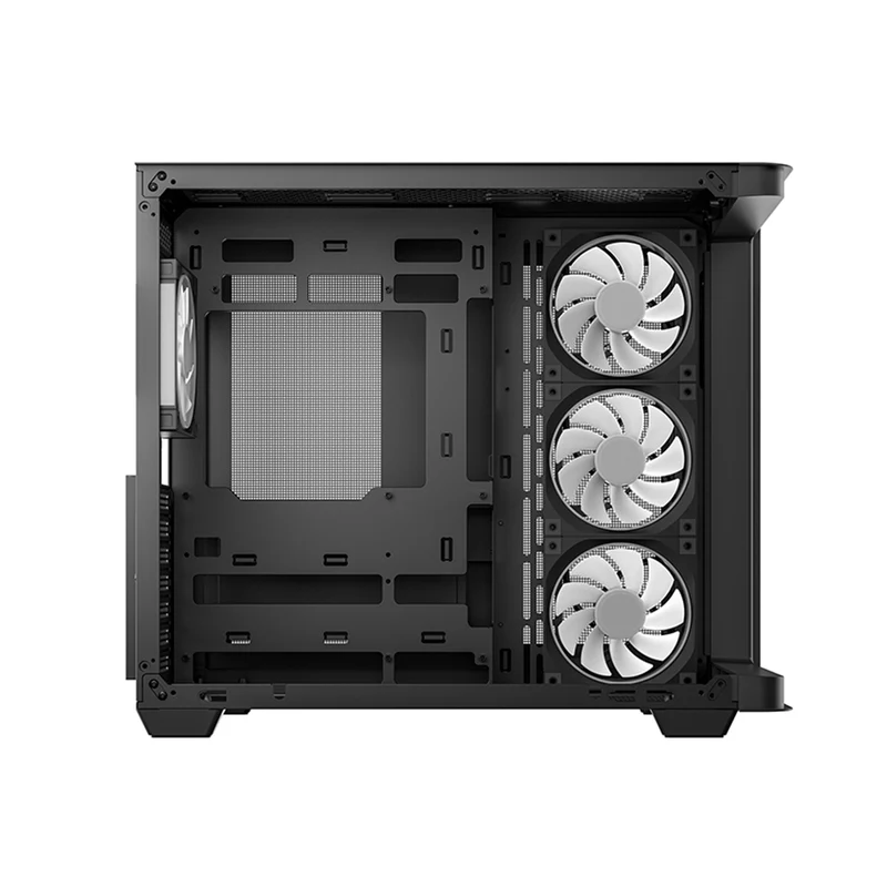 DeepCool CG530U 4F Panoramic Curved Glass Dual Chamber ATX PC Case (Black, White)