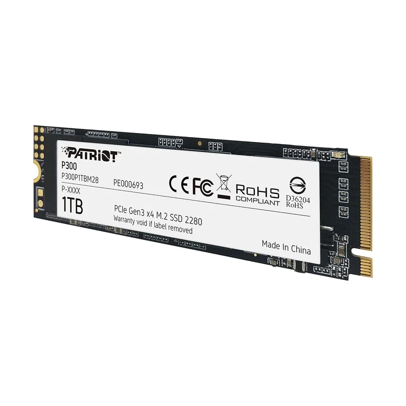 Patriot P300 1TB M.2 2280 PCIe Gen3 x4 SSD with 2100MB/s Read/ 1650MB/s Write (P300P1TBM28)