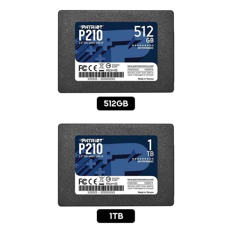 Patriot P210 2.5" SSD SATA III (512GB, 1TB) (P210S512G25, P210S1TB25)