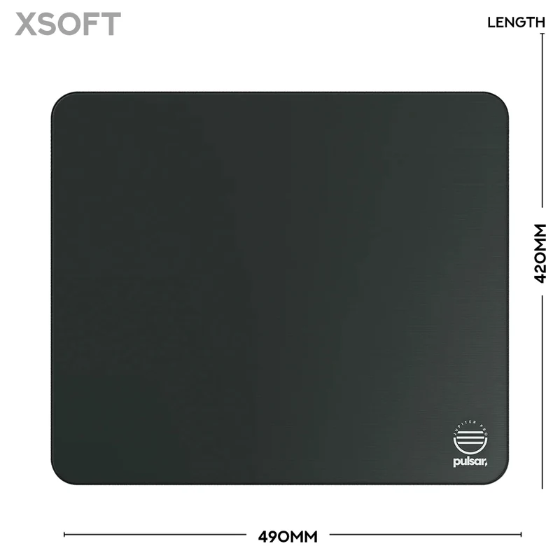 Pulsar Jupiter Pro Premium eSports Mousepad Very Slow Speed (Onyx Black) (Soft, XSoft) [XL (490mm x 420mm x 4mm), XLSQ (500mm x 500mm x 4mm)]