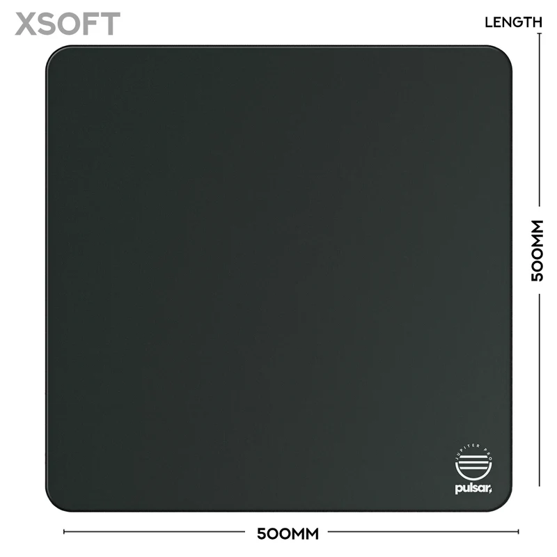 Pulsar Jupiter Pro Premium eSports Mousepad Very Slow Speed (Onyx Black) (Soft, XSoft) [XL (490mm x 420mm x 4mm), XLSQ (500mm x 500mm x 4mm)]