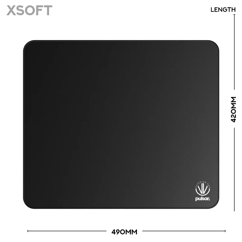Pulsar Hyperion Pro Premium eSports Mousepad Medium Speed (Jet Black) (Soft, XSoft) [XL (490mm x 420mm x 4mm), XLSQ (500mm x 500mm x 4mm)]
