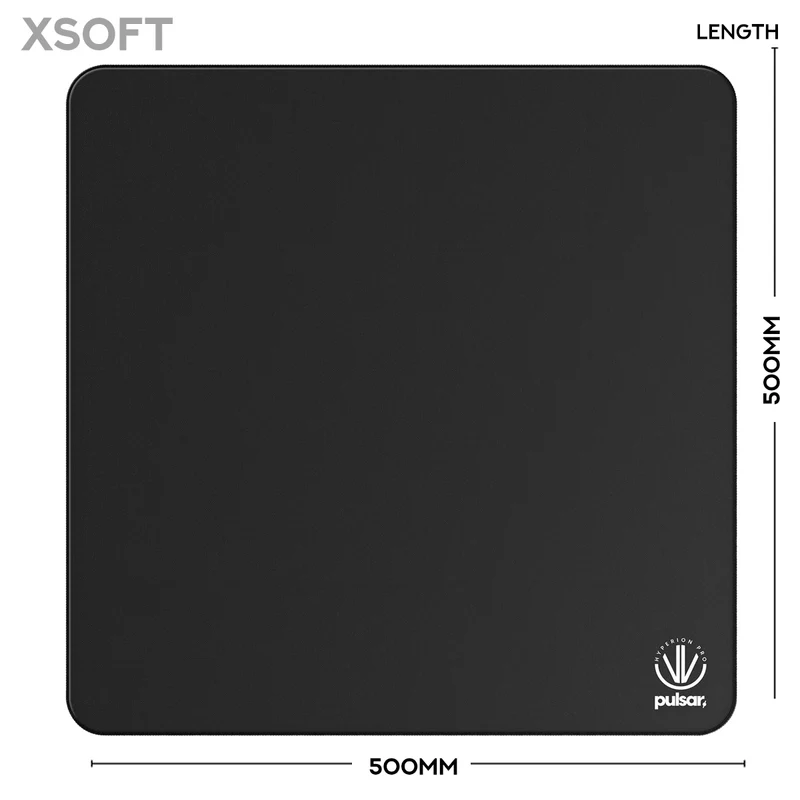 Pulsar Hyperion Pro Premium eSports Mousepad Medium Speed (Jet Black) (Soft, XSoft) [XL (490mm x 420mm x 4mm), XLSQ (500mm x 500mm x 4mm)]