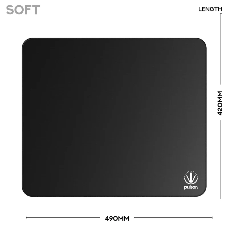 Pulsar Hyperion Pro Premium eSports Mousepad Medium Speed (Jet Black) (Soft, XSoft) [XL (490mm x 420mm x 4mm), XLSQ (500mm x 500mm x 4mm)]