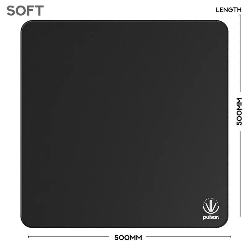 Pulsar Hyperion Pro Premium eSports Mousepad Medium Speed (Jet Black) (Soft, XSoft) [XL (490mm x 420mm x 4mm), XLSQ (500mm x 500mm x 4mm)]