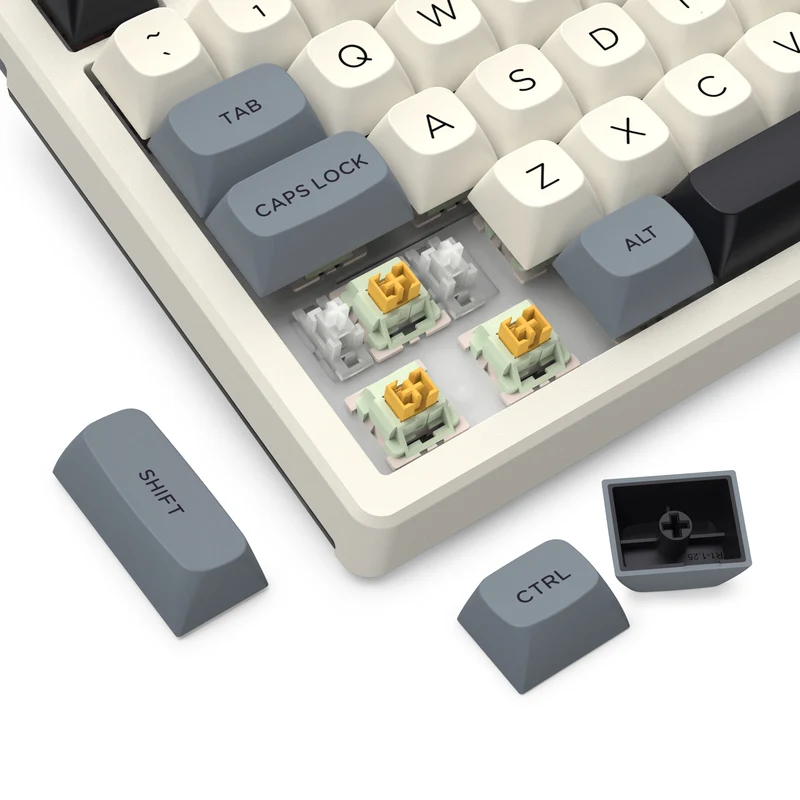 Redragon OTIIM Pro 3-Modes Connectivity 87 Keys Gasket Mechanical Keyboard (Black/Grey/White) (K729GBW-RGB-PRO)