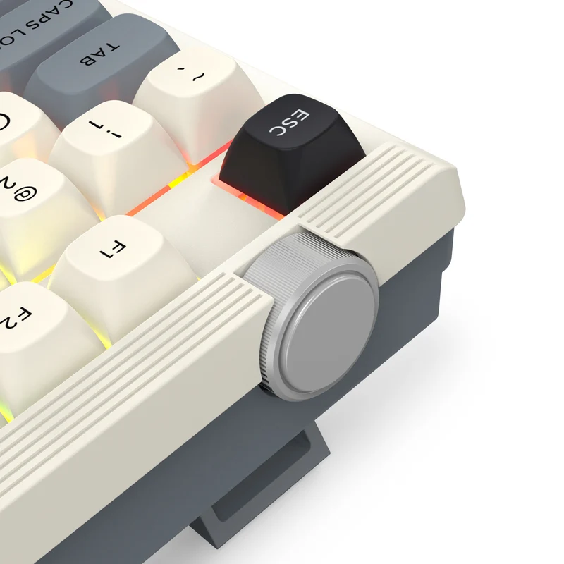 Redragon OTIIM Pro 3-Modes Connectivity 87 Keys Gasket Mechanical Keyboard (Black/Grey/White) (K729GBW-RGB-PRO)