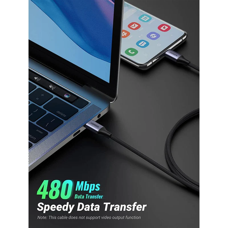 Ugreen USB-C to USB-C 240W PD Fast Charging Braided Cable - 2m (Space Grey) (US535/90440)