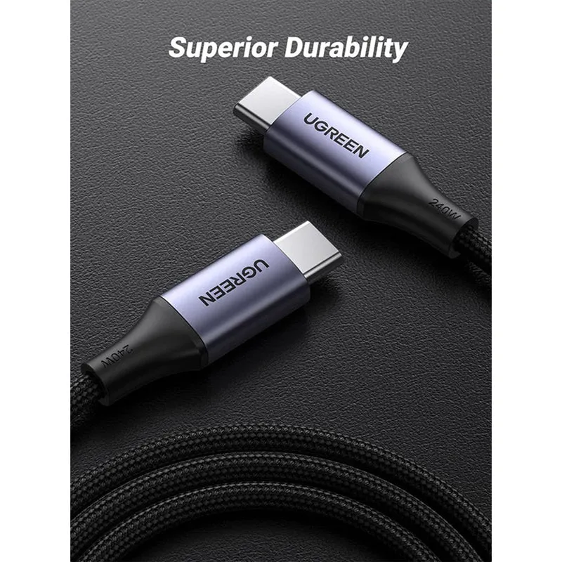 Ugreen USB-C to USB-C 240W PD Fast Charging Braided Cable - 2m (Space Grey) (US535/90440)