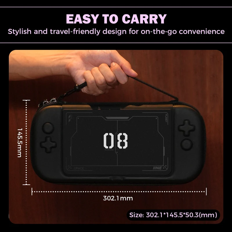 IINE Carrying Case for Nintendo Switch 2 (Pastel Black, Pastel Pink)