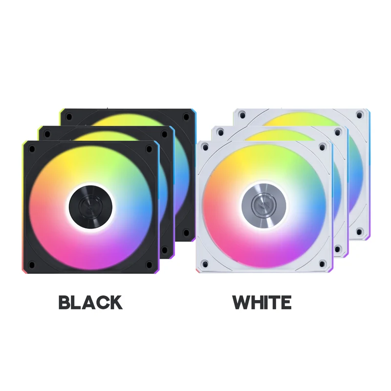 Lian Li Uni Fan CL Wireless 120mm ARGB Fan - Triple Pack (Black, White) (12CL1W3B, 12CL1W3W)