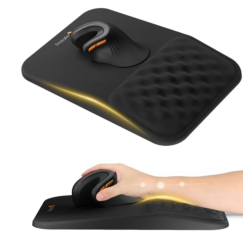 ProtoArc MP50 Ergonomic Mouse Pad with Wrist Rest (Lycra Black, Lycra Gray, Lycra Beige)