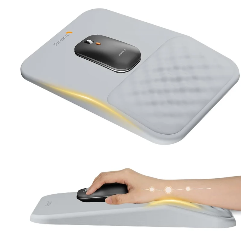 ProtoArc MP50 Ergonomic Mouse Pad with Wrist Rest (Lycra Black, Lycra Gray, Lycra Beige)