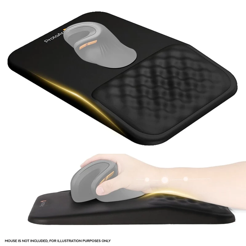 ProtoArc MP50 Ergonomic Mouse Pad with Wrist Rest (Black PU Leather) (CP016704)