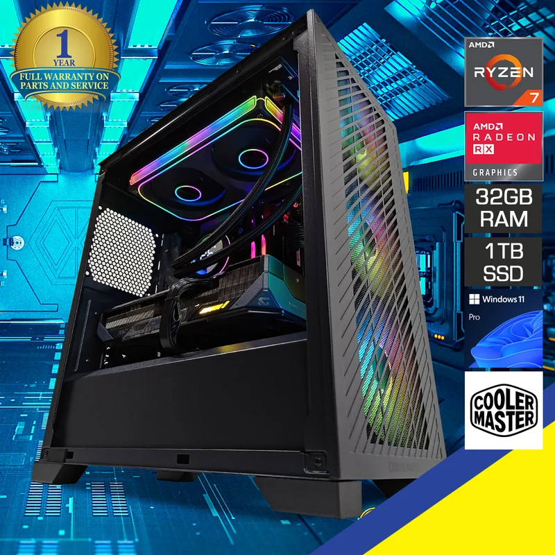 Sophos Elite 301 Black Desktop Gaming PC | AMD Ryzen 7 8700G | 32GB RAM | 1TB SSD | RX 9070 XT | Windows 11 Pro