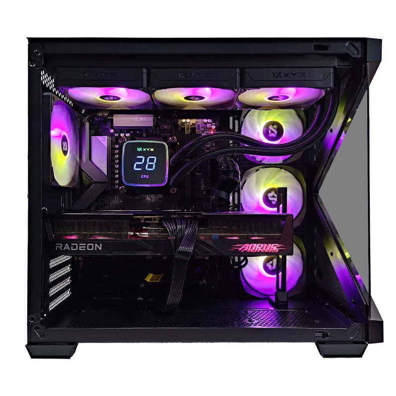 Optima Qubex Black Desktop Gaming PC | AMD Ryzen 7 7800X3D | 32 GB RAM | 1 TB SSD | RX 9070 XT | Windows 11 Pro