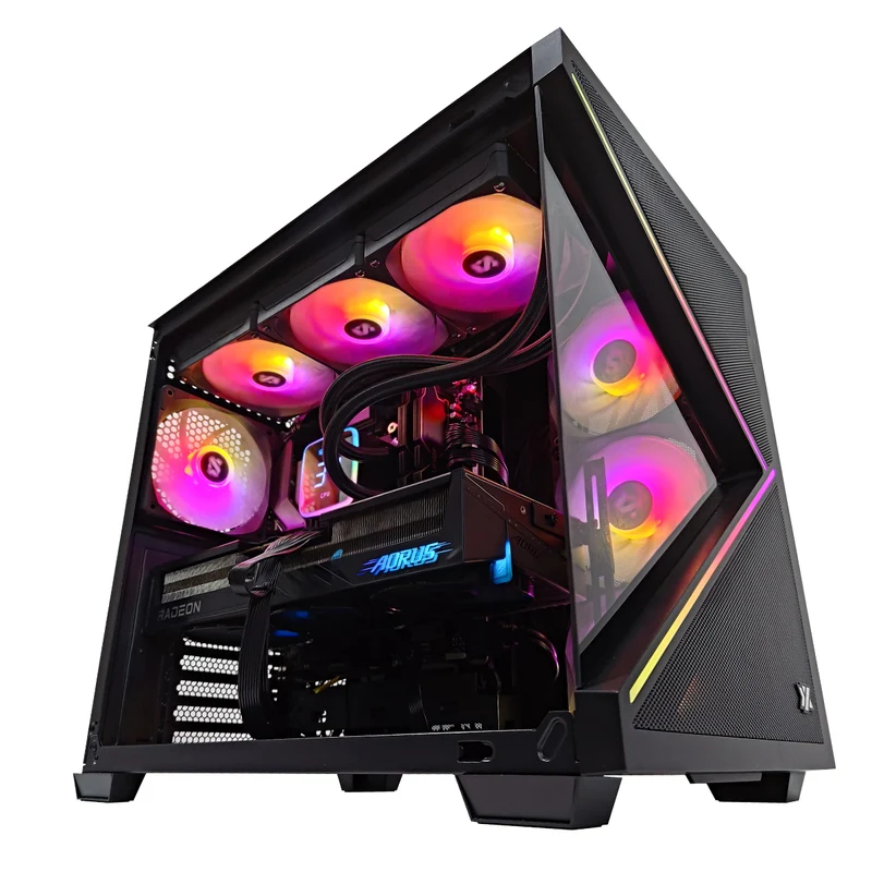 Optima Qubex Black Desktop Gaming PC | AMD Ryzen 7 7800X3D | 32 GB RAM | 1 TB SSD | RX 9070 XT | Windows 11 Pro