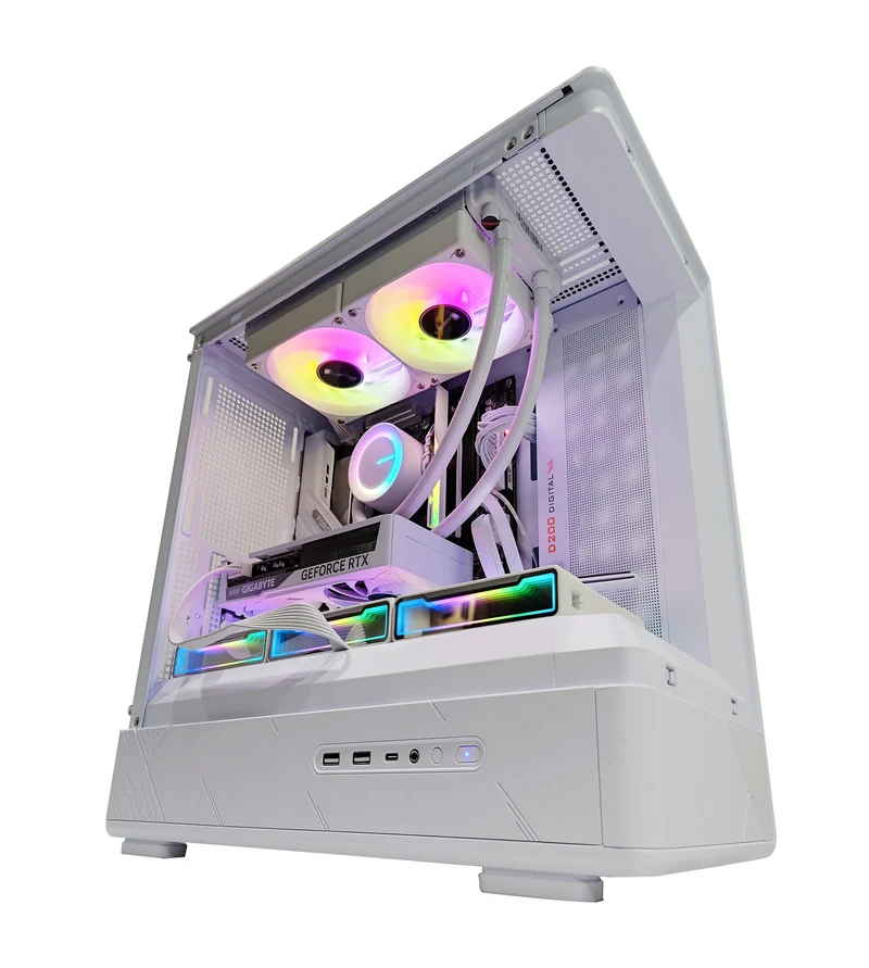Aurora D200 White Desktop Gaming PC | AMD Ryzen 5 7400 | 16 GB RAM | 1 TB SSD | RTX 5060 Ti | Windows 11 Pro