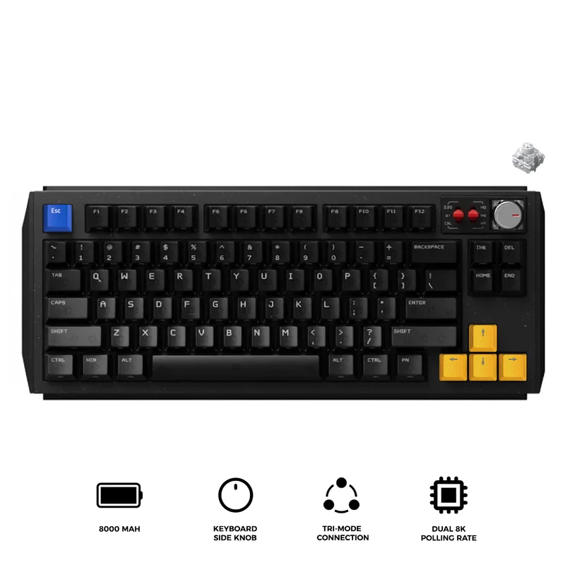 NuPhy WH80 83-Key Tri-Mode Magnetic Mechanical Gaming Keyboard (Nebula Dark) (Magnetic Jade Dragon Switch) + Cherry Keycaps (Dot Matrix/Black)-94