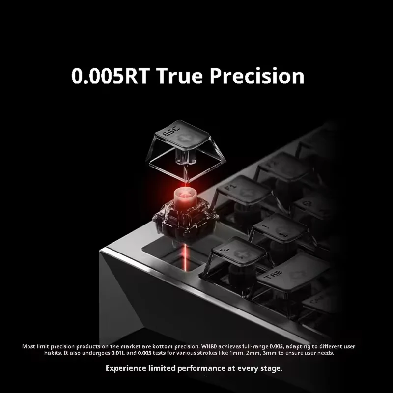 NuPhy WH80 83-Key Tri-Mode Magnetic Mechanical Gaming Keyboard (Nebula Dark) (Magnetic Jade Dragon Switch) + Cherry Keycaps (Dot Matrix/Black)-94