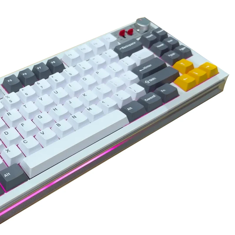 NuPhy WH80 83-Key Tri-Mode Magnetic Mechanical Gaming Keyboard (Nebula White) (Magnetic Jade Dragon Switch) + Cherry Keycaps (Dot Matrix/White)-94