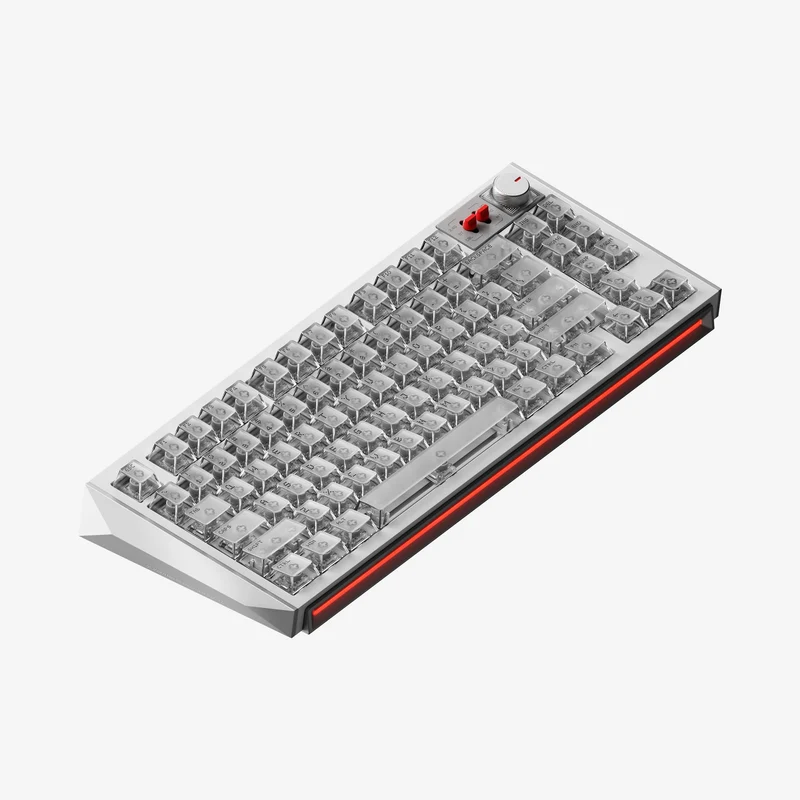 NuPhy WH80 83-Key Tri-Mode Magnetic Mechanical Gaming Keyboard (Nebula White) (Magnetic Jade Dragon Switch) + Cherry Keycaps (Dot Matrix/White)-94