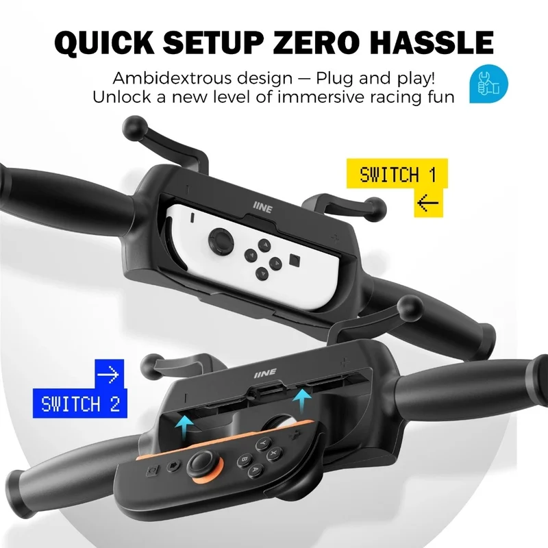 IINE Motorcycle Handlebar for Nintendo Switch/ Nintendo Switch 2 L1246