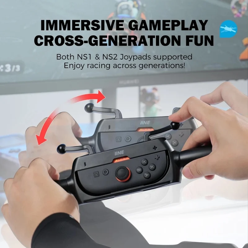 IINE Motorcycle Handlebar for Nintendo Switch/ Nintendo Switch 2 L1246