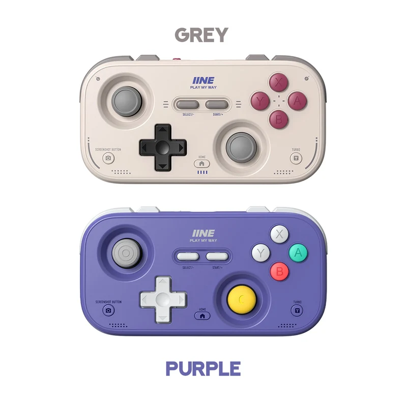 IINE Palm-Sized Retro Chronos Controller for Nintendo Switch (Grey, Purple) (L1194, L1195)
