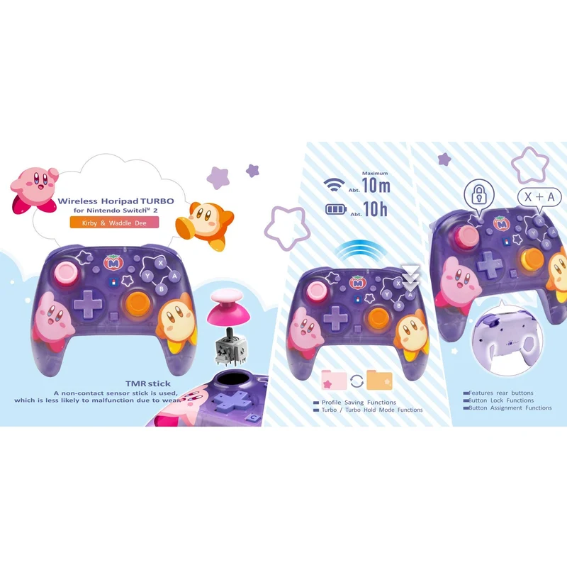Hori Wireless Horipad Turbo Controller for Nintendo Switch 2 (Kirby & Waddle Dee) (NSX-124A)