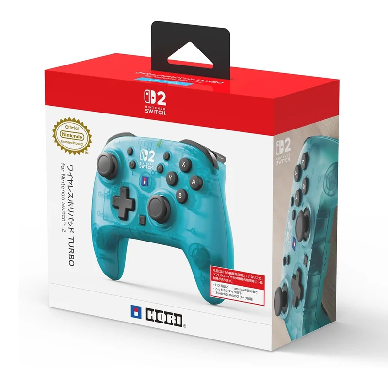 Hori Wireless Horipad Turbo Controller for Nintendo Switch 2 (Mist Black, Aqua Cyan, Frost White, Shine Yellow, Ruby Magenta) (NSX-126A, NSX-131A, NSX-132A, NSX-133A, NSX-134A)