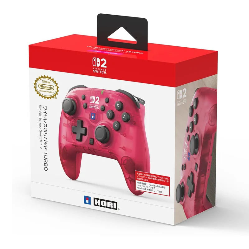Hori Wireless Horipad Turbo Controller for Nintendo Switch 2 (Mist Black, Aqua Cyan, Frost White, Shine Yellow, Ruby Magenta) (NSX-126A, NSX-131A, NSX-132A, NSX-133A, NSX-134A)