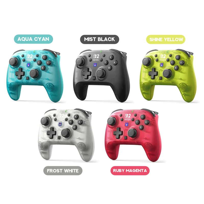 Hori Wireless Horipad Turbo Controller for Nintendo Switch 2 (Mist Black, Aqua Cyan, Frost White, Shine Yellow, Ruby Magenta) (NSX-126A, NSX-131A, NSX-132A, NSX-133A, NSX-134A)