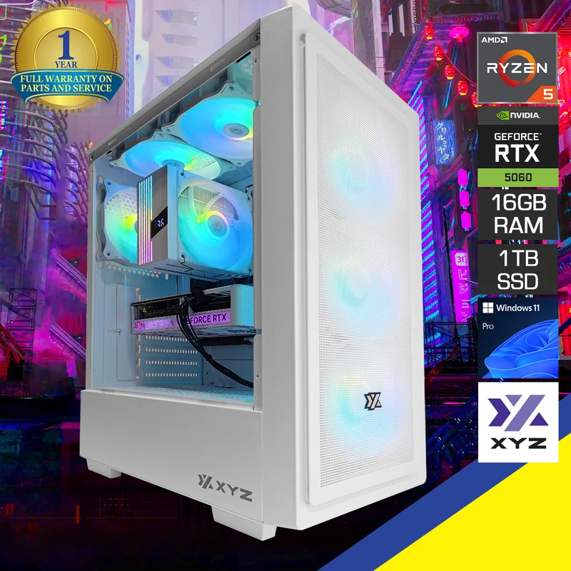 Sigma Airone 100 X White Desktop Gaming PC | AMD Ryzen 5 7500F | 16GB RAM | 1TB SSD | RTX 5060 Ti | Windows 11 Pro