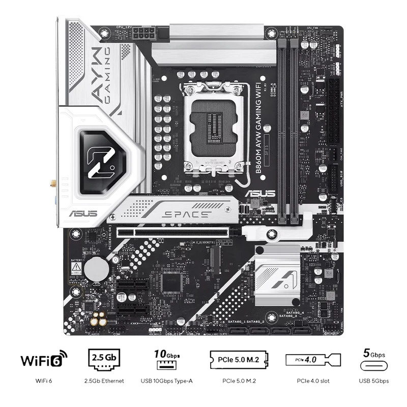 Asus B860M AYW Gaming WiFi DDR5 Intel Motherboard