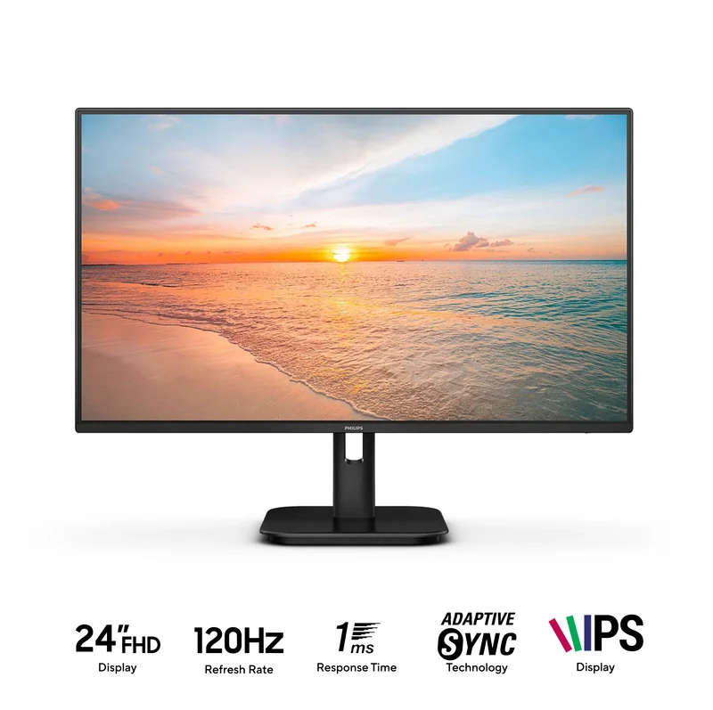Philips 24E1N2300A/70 24" FHD (1920x1080) 120Hz 1ms MPRT IPS Monitor with Tilt Adjustment (Black)