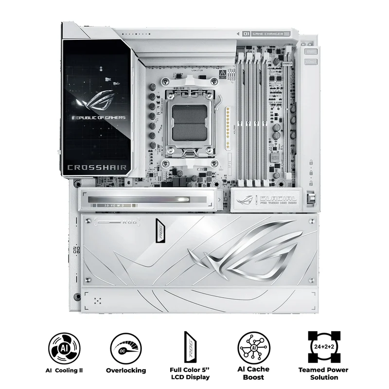 ASUS ROG Crosshair X870E Glacial DDR5 AMD Gaming Motherboard