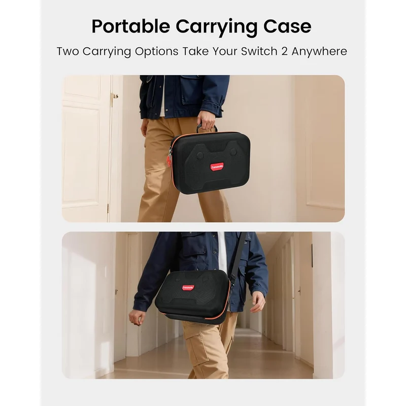 Transnovo All-in-One Travel Carrying Case for Nintendo Switch 2 (Black) (NS2-CC04)