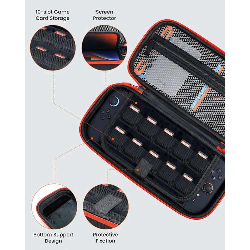 Transnovo PET Hard Shell Carrying Case for Nintendo Switch 2 (Black) (NS2-CC05)