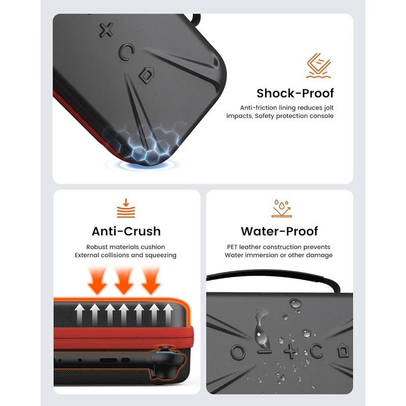 Transnovo PET Hard Shell Carrying Case for Nintendo Switch 2 (Black) (NS2-CC05)