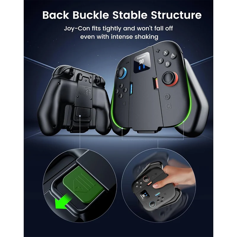 Transnovo 1400mAh Charging Grip for Nintendo Switch 2 (Black) (NS2-CG08)