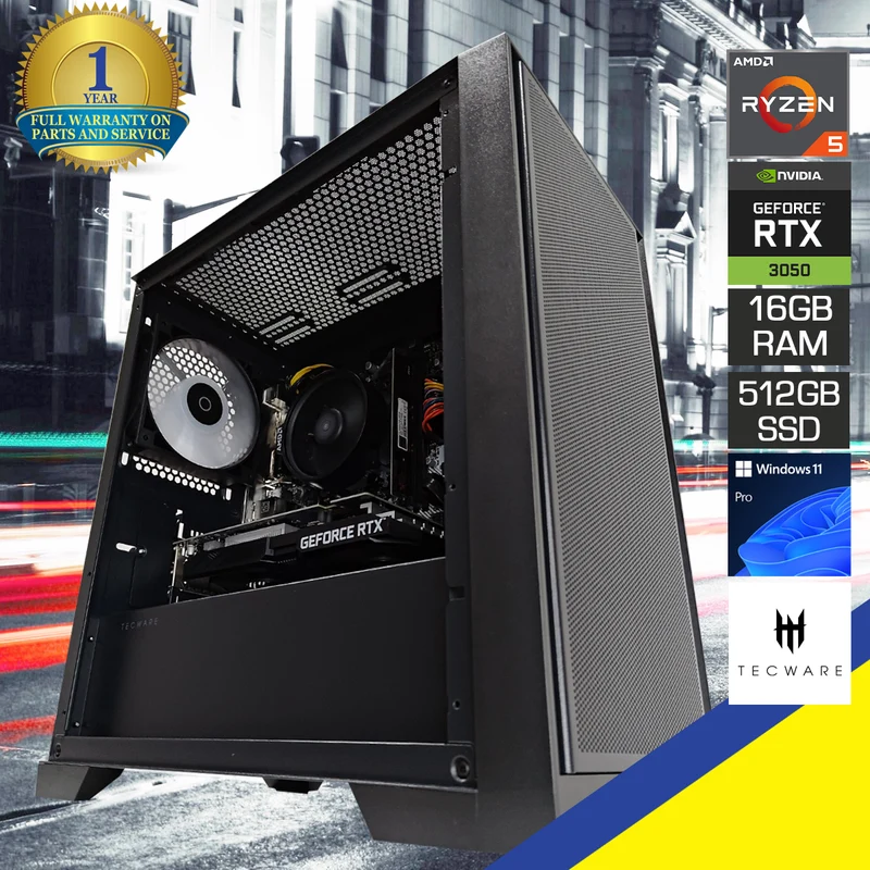 Alpha Neo M2 TG Black Desktop Gaming PC | AMD Ryzen 5 5600GT | 16GB RAM | 512GB SSD | RTX 3050 | Windows 11 Pro
