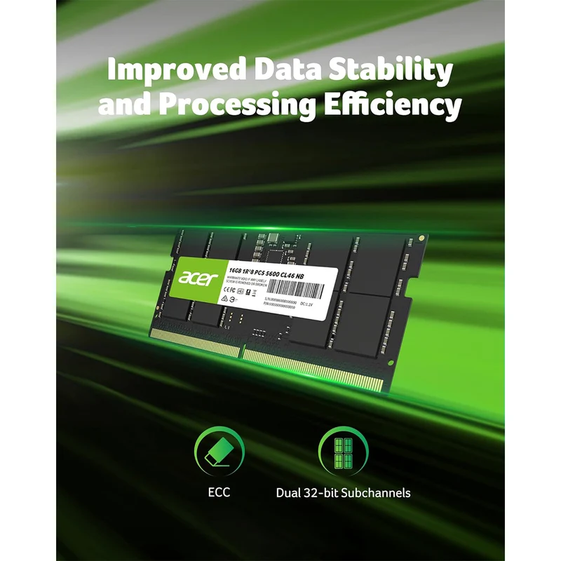 Acer SD200 16GB (1x16GB) 5600MHz CL46 DDR5 SODIMM (BL.9BWWA.414)