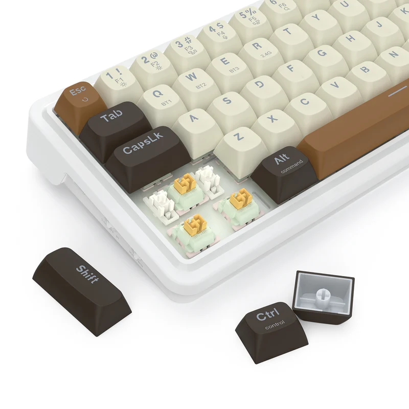 Redragon K709ECS RGB Nova Pro 81 Keys 75% Hot-Swappable Gasket-Mounted Wireless Mechanical Gaming Keyboard (Yolk RPC Linear Switch) (White/Coffee/Black)