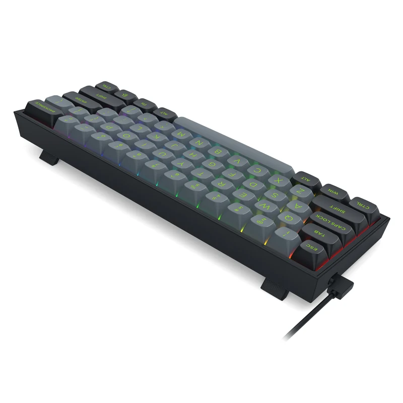 Redragon Fizz RGB Wired Mechanical Gaming Keyboard - Dust Proof Red Switch (Grey/Black) (K617GB-RGB)