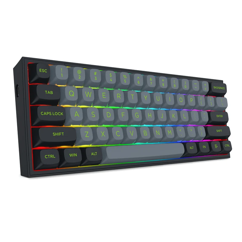 Redragon Fizz RGB Wired Mechanical Gaming Keyboard - Dust Proof Red Switch (Grey/Black) (K617GB-RGB)