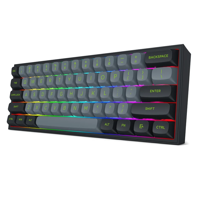 Redragon Fizz RGB Wired Mechanical Gaming Keyboard - Dust Proof Red Switch (Grey/Black) (K617GB-RGB)
